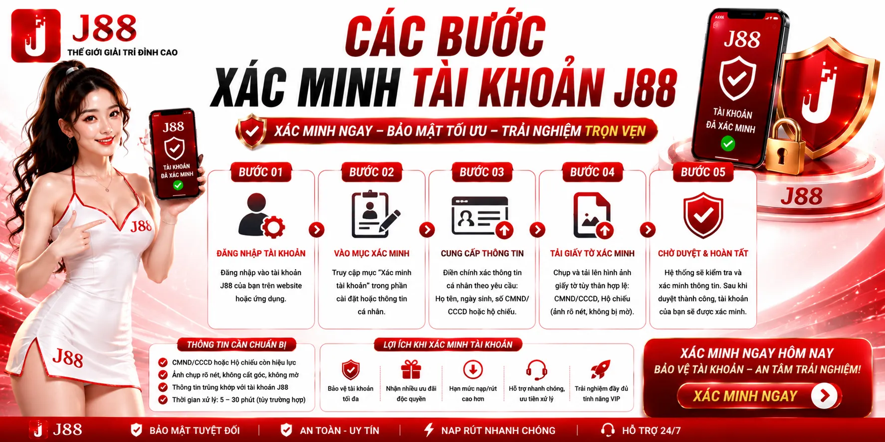 Xác Minh Tài Khoản J88 – Thông Tin Và Các Bước Thực Hiện 2 Các bước xác minh tài khoản J88
