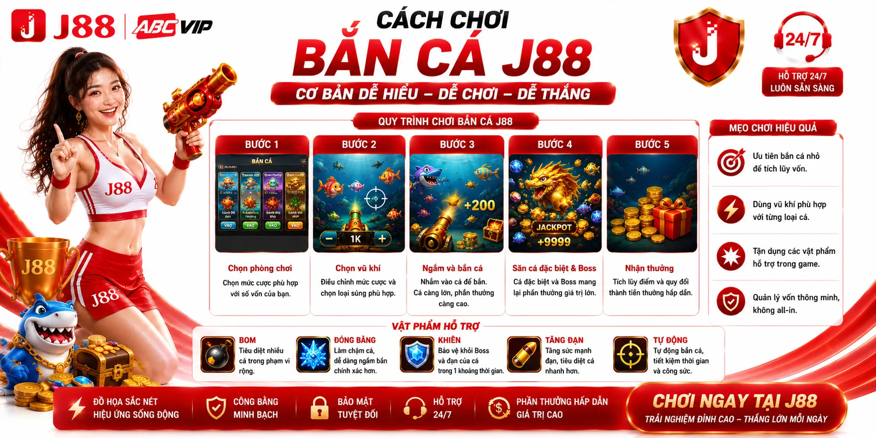 Bắn Cá J88 – Cách Chơi Và Các Chế Độ Trò Chơi 2 Cách chơi bắn cá J88 cơ bản