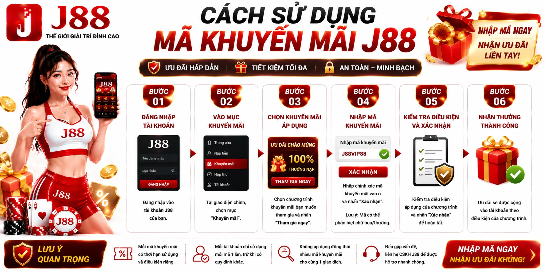 Mã Khuyến Mãi J88 – Cách Nhận Và Sử Dụng Mã 2 Cách sử dụng mã khuyến mãi J88